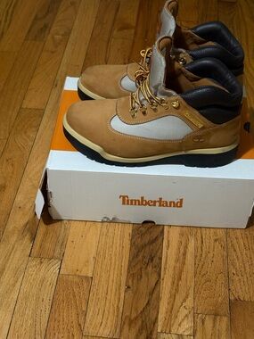 Timberland Wheat and Black Nubuck Hiking Boots